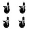 Service Caster 5'' Phenolic Swivel 1-3/4'' Expanding Stem Caster Set with Brake, 4PK SCC-EX20S514-PHS-PLB-134-4 - alternate 1